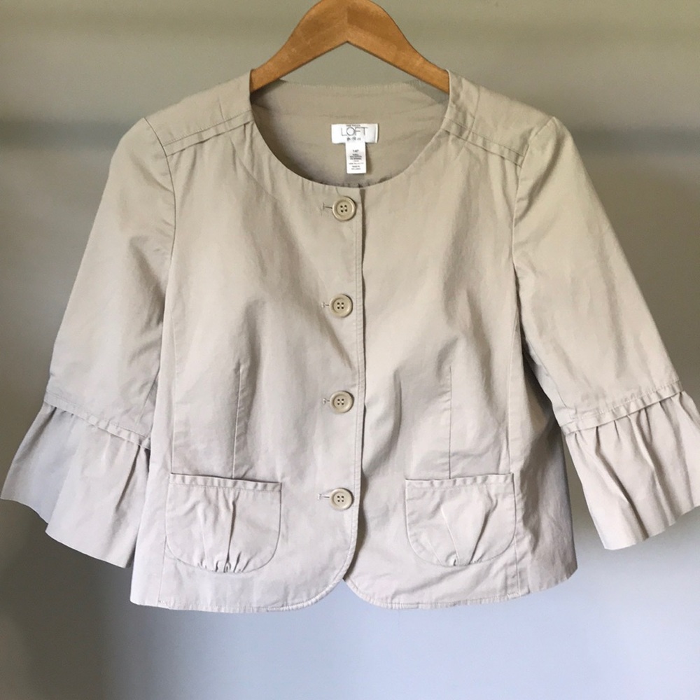 LOFT | Petite Ruffle Sleeve Jacket